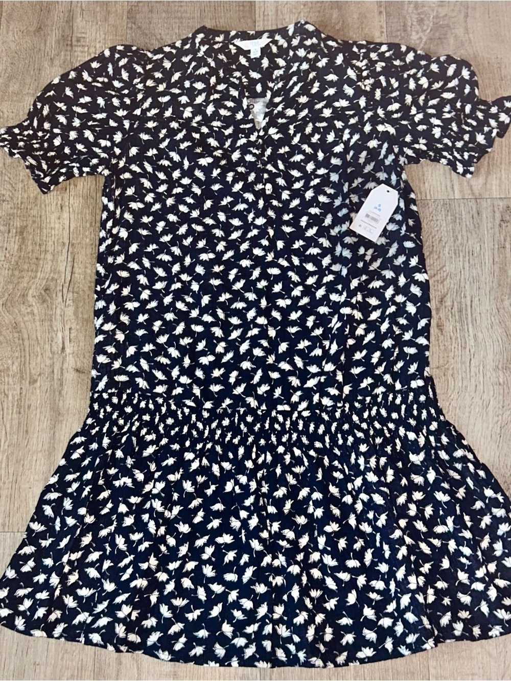 Time and Tru Navy and White Floral Mini Dress